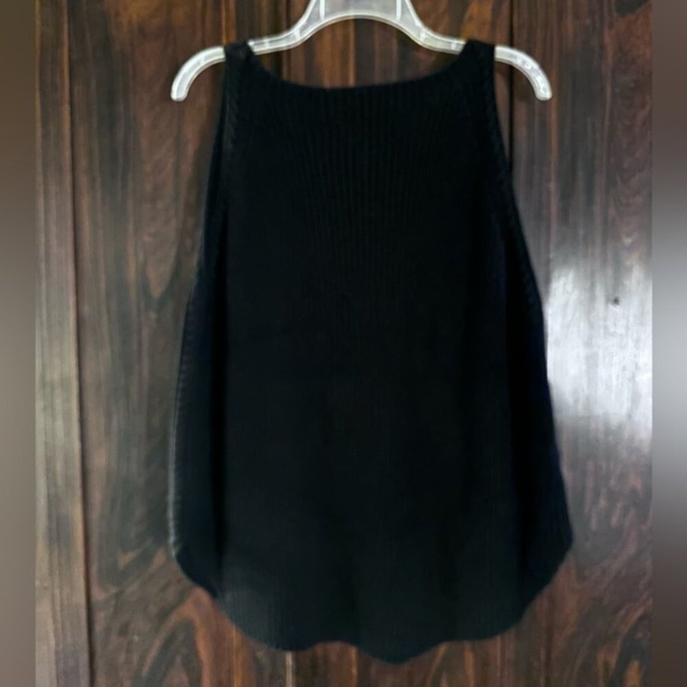 NWT Loft Knit Black Scooped Neck Sweater Tank size xlg